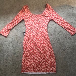 Orange/Cream flower mini dress